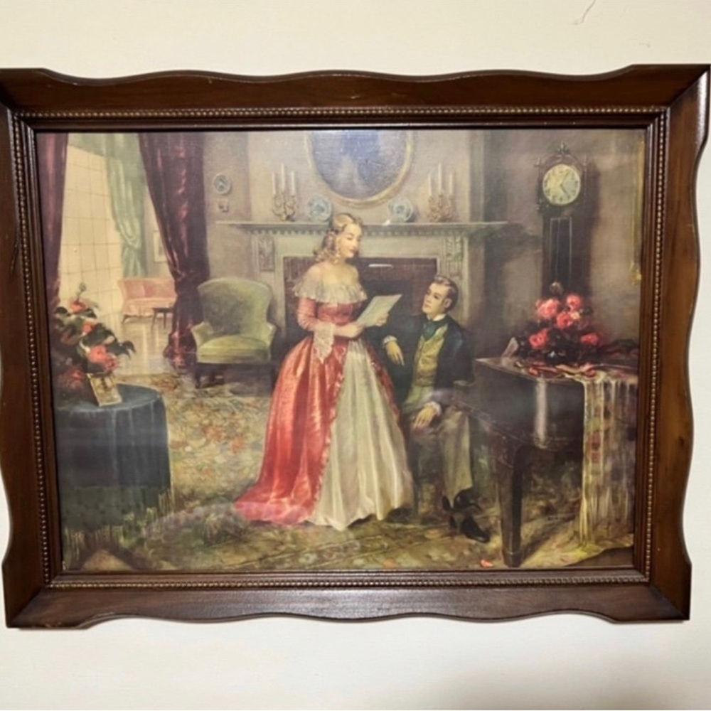 Vintage Antoni Ditlef "interlude" framed print 17 x 23